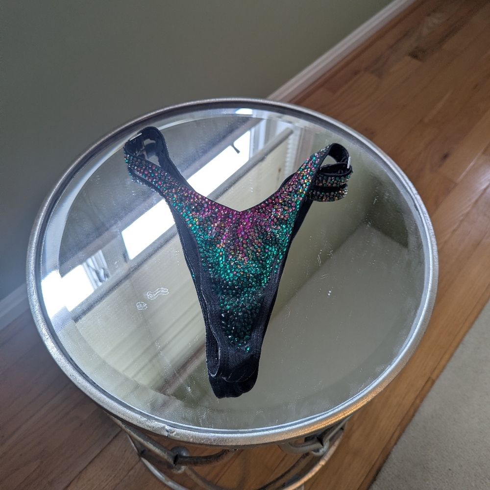 Embellished Gradient Rhinestone Bikini Set - Purple & Teal - Picture 8 of 16